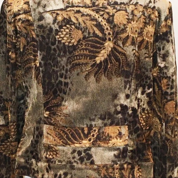 St John Coat Corduroy Size Large Moody Floral Fall Floral Grunge Goth Fairy - Picture 5 of 8